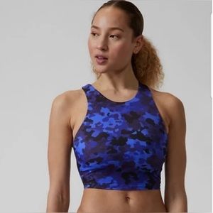 NWT Athleta A-C cup Swim Conscious Crop Bikini Top Cloud Camo Dress Blue…